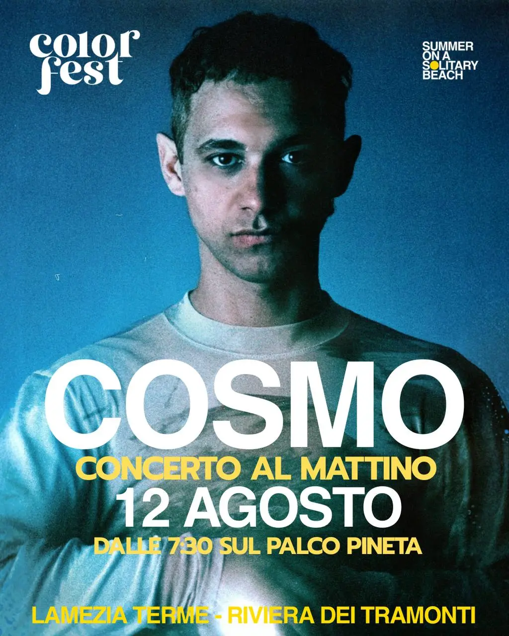 Cosmo al Color Fest 14 — concerto al mattino, 12 agosto 2026