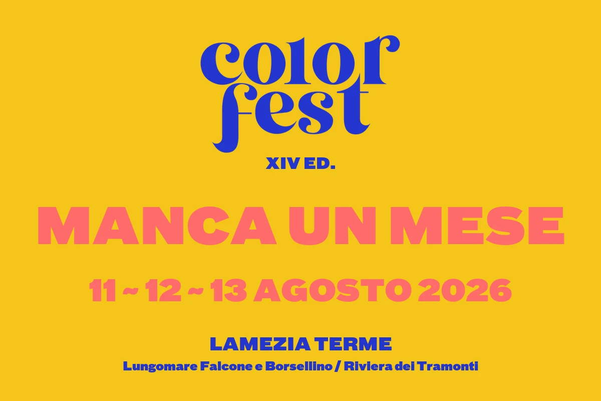 Noch ein Monat bis zum Color Fest 14, 11., 12. und 13. August 2026 in Lamezia Terme