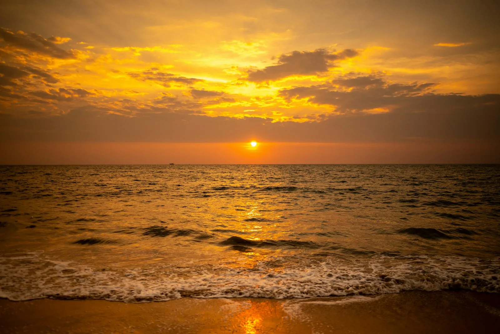 Onde dorate al tramonto
