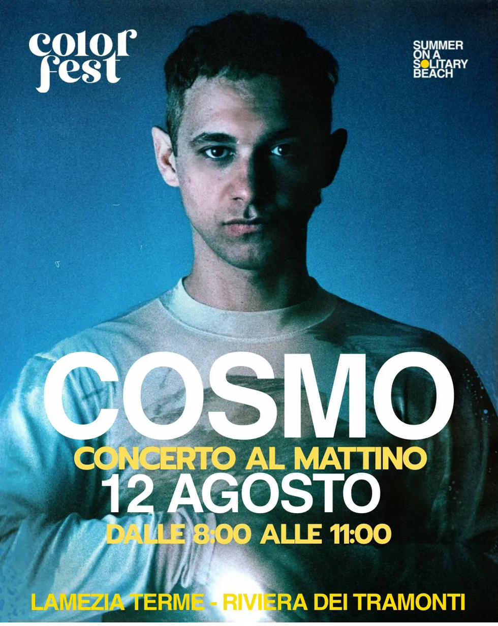 Cosmo concerto al mattino al Color Fest 14 - 12 agosto 2026 dalle 8 alle 11