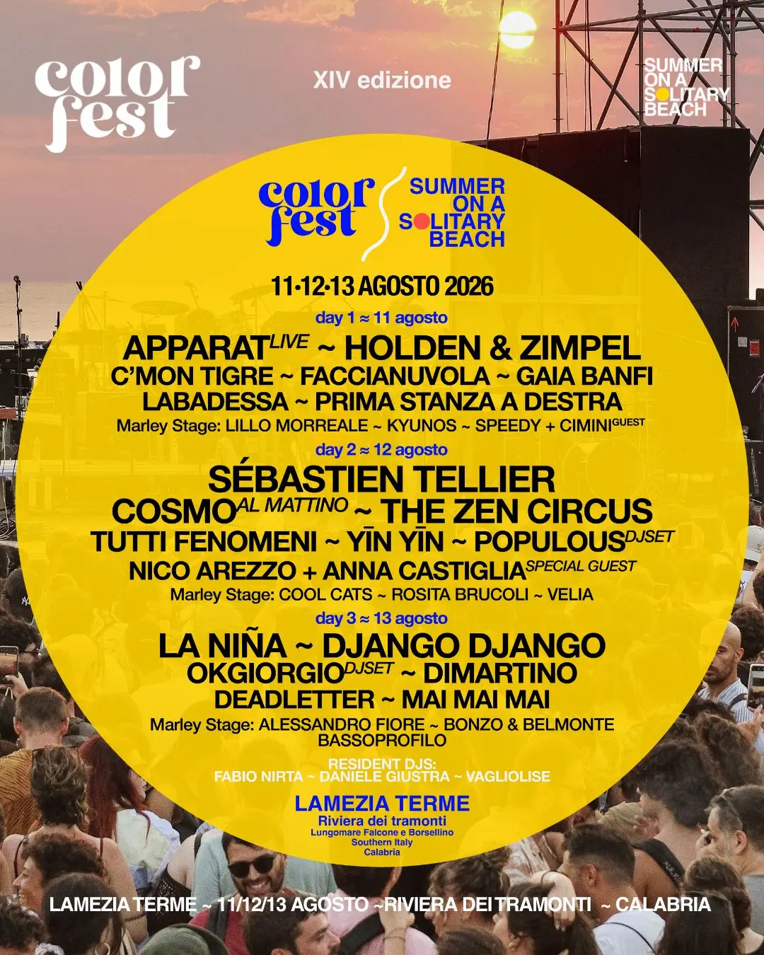 Color Fest 14 lineup avec arrière-plan