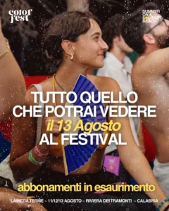 tutto quello che potrai vedere il 13 agosto 2026 Color Fest 14