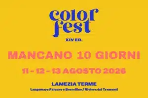 Mancano 10 giorni al Color Fest 14 — 11, 12 e 13 agosto 2026 a Lamezia Terme
