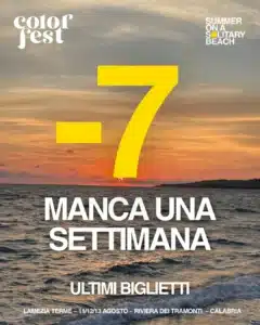 Manca una settimana al Color Fest 14 - 11, 12 e 13 agosto 2026 a Lamezia Terme, Riviera dei Tramonti